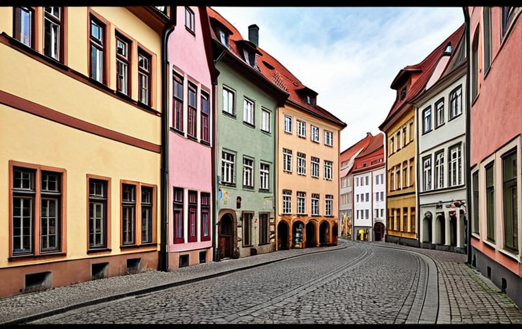 **Historical streets of Görlitz, Germany:** Capture the essence of Görlitz with its old architecture and winding streets, reminiscent of "The Grand Budapest Hotel" film setting. Focus on the town's historical charm and cinematic atmosphere.