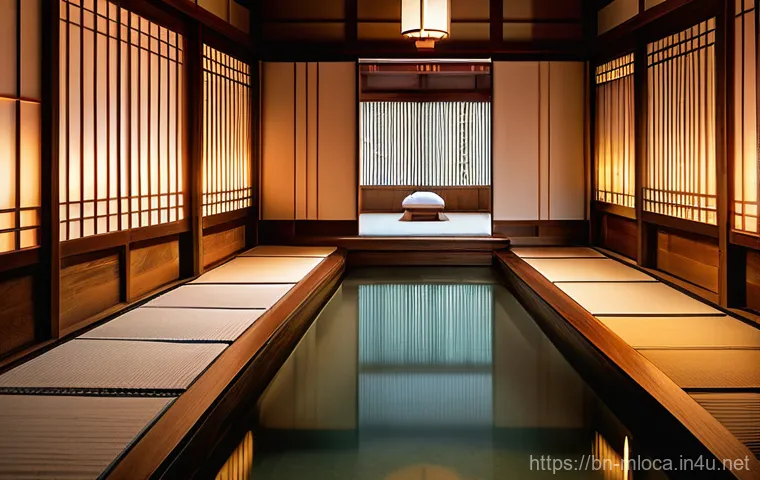 센과 치히로의 행방불명 실제 배경 - A serene and slightly melancholic scene of an old Japanese village, reminiscent of the Edo-Tokyo Ope...