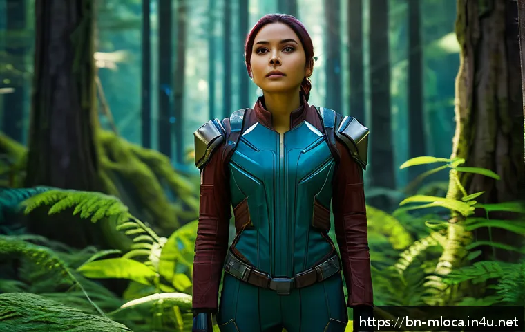 가디언즈 오브 갤럭시 실제 촬영지 - A vibrant summer forest scene inspired by the Guardians of the Galaxy filming location, featuring lu...